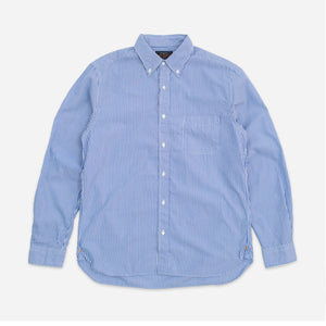 Beams+ - LONDON STRIPE POPLIN SHIRT - BLUE -  - Main Front View