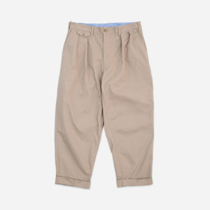 Beams+ - 2 PLEAT CLASSIC TWILL CHINO TROUSER - KHAKI -  - Main Front View