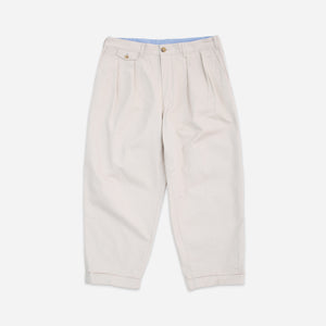 Beams+ - 2 PLEAT CLASSIC TWILL CHINO TROUSER - CEMENT -  - Main Front View