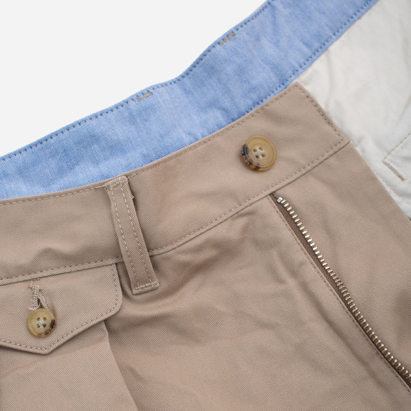 2 PLEAT CLASSIC TWILL CHINO TROUSER - KHAKI