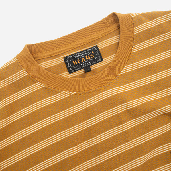 PINSTRIPE POCKET T-SHIRT - LIGHT BROWN/CLAY