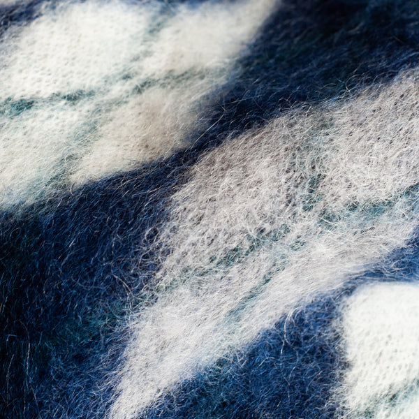ARGYLE MOHAIR VEST - NAVY/WHITE