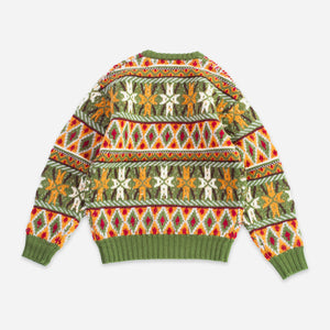 Beams+ - FAIRISLE PATTERNED KNIT - GREEN -  - Alternative View 1