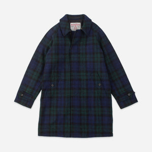 Beams+ - BAL LONG WOOL HARRIS TWEED COAT - BLACKWATCH -  - Main Front View