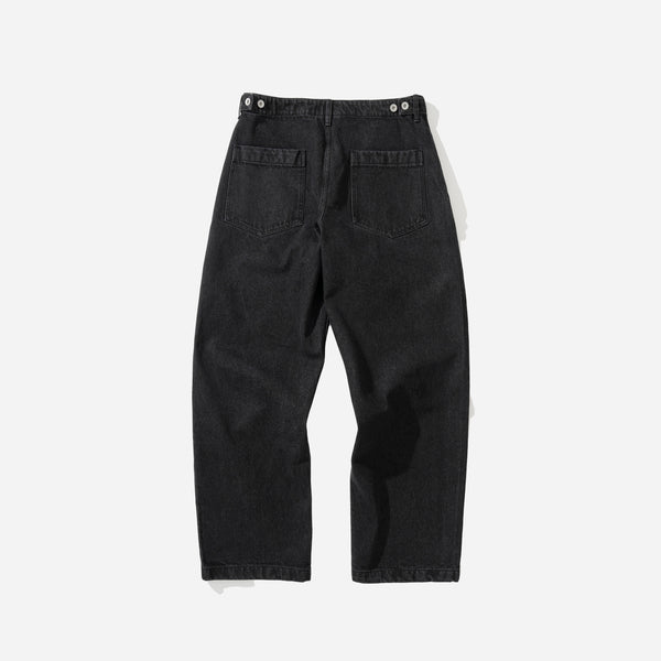 WIDE DENIM FATIGUE PANT - BLACK WASHED