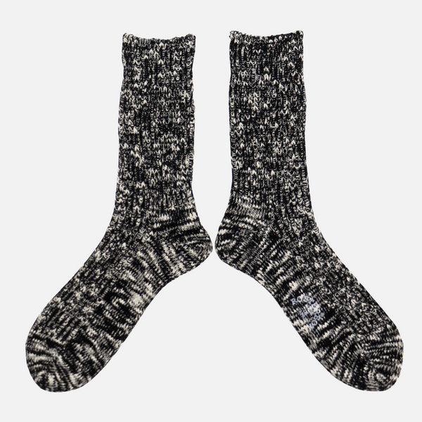 BIG SLUB RIB SOCK - BLACK