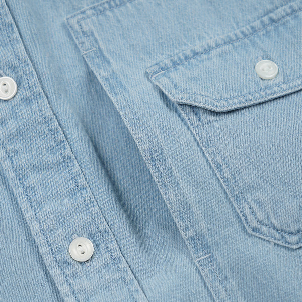 BLEACHED UTILITY SHIRT - LIGHT BLUE