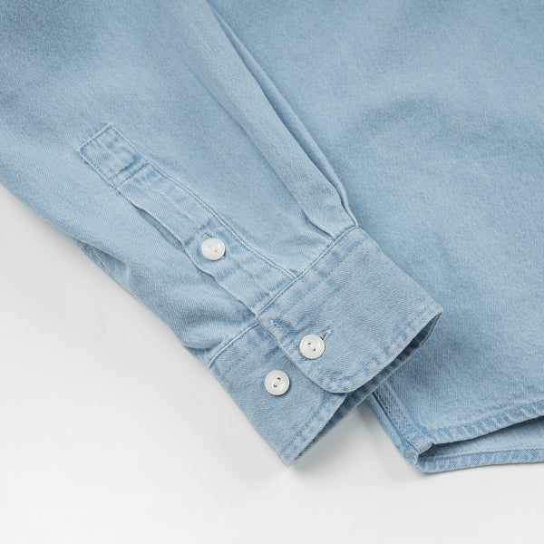 BLEACHED UTILITY SHIRT - LIGHT BLUE