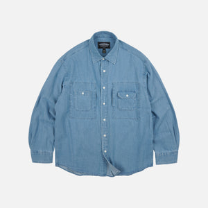Frizmworks - BLEACHED UTILITY SHIRT - LIGHT BLUE -  - Main Front View