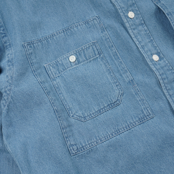 BLEACHED UTILITY SHIRT - LIGHT BLUE