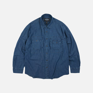 Frizmworks - BLEACHED DENIM UTILITY SHIRT - INDIGO -  - Main Front View