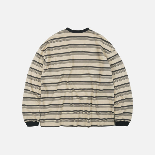 BLOCK STRIPE L/S T-SHIRT - MUD