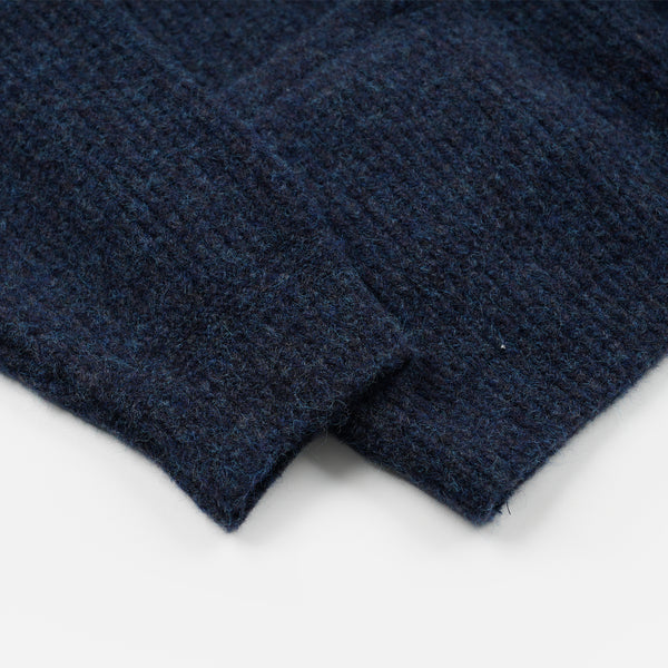 BRUSHED WOOL ROUND CARDIGAN - INDIGO EAN