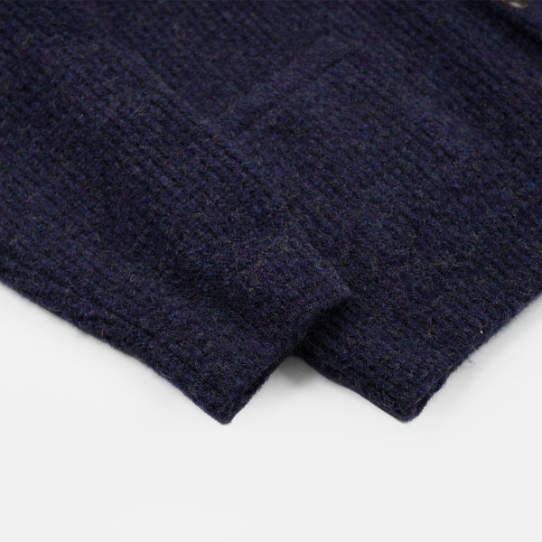 BRUSHED WOOL ROUND CARDIGAN - PURPLE EAN