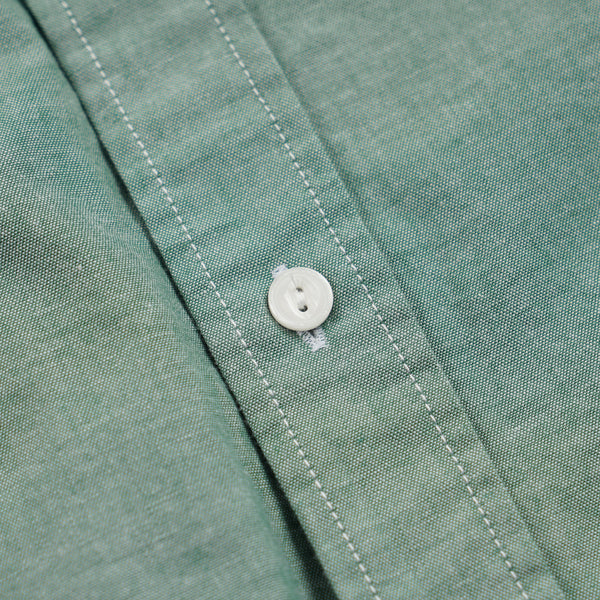 CHAMBRAY BIG POCKET HALF SHIRT - GREEN