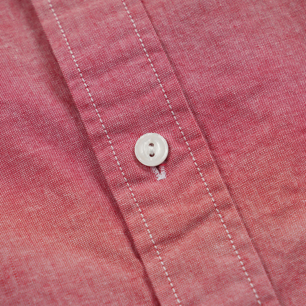 CHAMBRAY BIG POCKET HALF SHIRT - RED