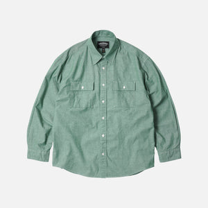 Frizmworks - Frizmworks Cigarette Pocket Chambray Shirt - Green -  - Main Front View