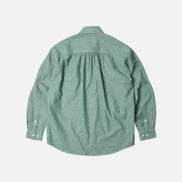CIGARETTE POCKET CHAMBRAY SHIRT - GREEN