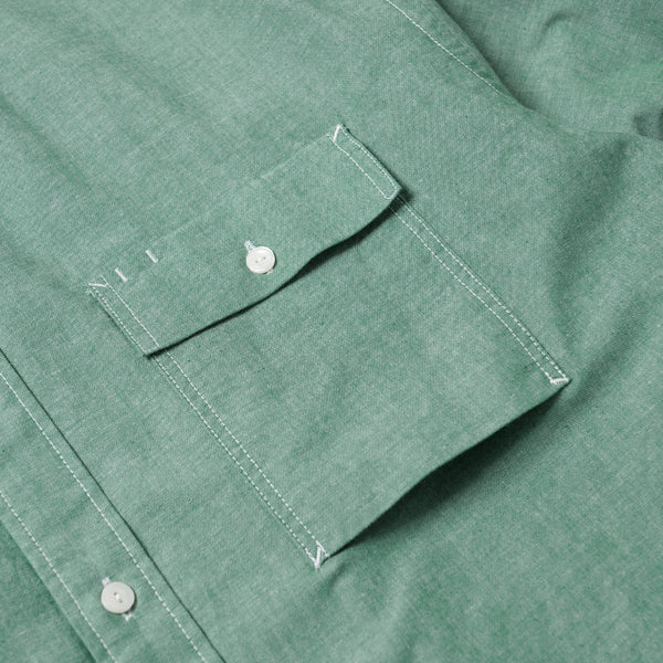 CIGARETTE POCKET CHAMBRAY SHIRT - GREEN