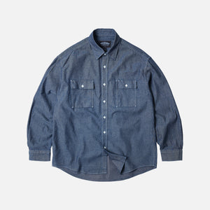 Frizmworks - CIGARETTE POCKET CHAMBRAY SHIRT - INDIGO -  - Main Front View