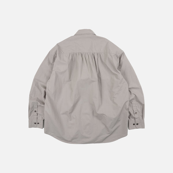 CIGARETTE POCKET TYPEWRITER SHIRT - MUD