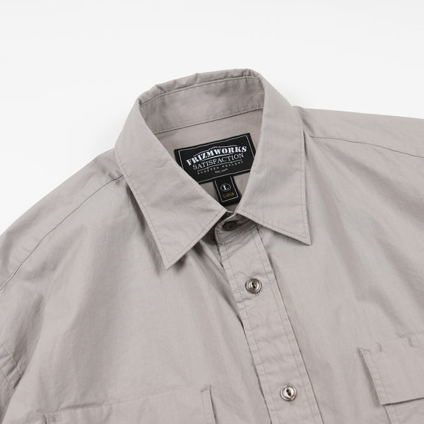 CIGARETTE POCKET TYPEWRITER SHIRT - MUD