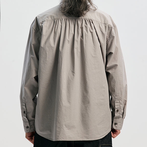 CIGARETTE POCKET TYPEWRITER SHIRT - MUD