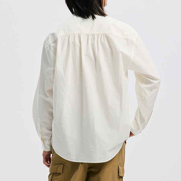CIGARETTE POCKET TYPEWRITER SHIRT - BUTTER
