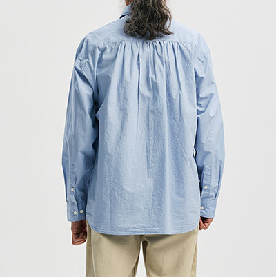 CIGARETTE POCKET TYPEWRITER SHIRT - SKY BLUE