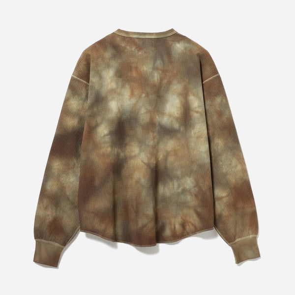 CONAN UNEVEN DYED WAFFLE SWEATER - OLIVE