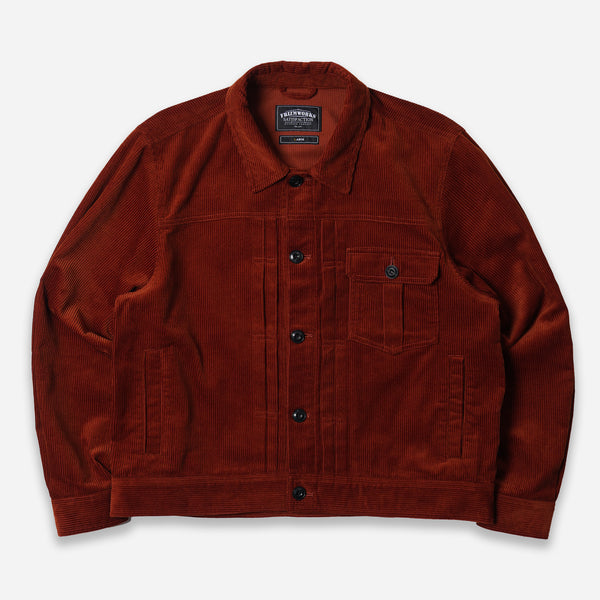 CORDUROY TRUCKER JACKET - BRICK