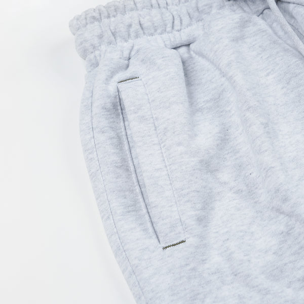 COVER STITCH SWEAT PANTS - WHITE MELANGE