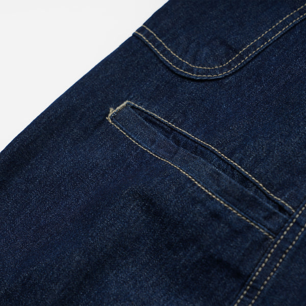 CURVED DENIM PANTS - INDIGO