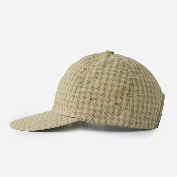 6 PANEL LINEN BASEBALL CAP - YELLOW GLEN CHECK