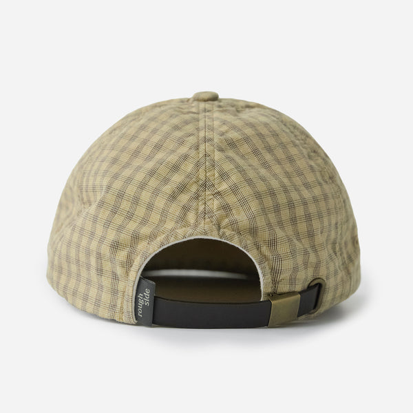 6 PANEL LINEN BASEBALL CAP - YELLOW GLEN CHECK