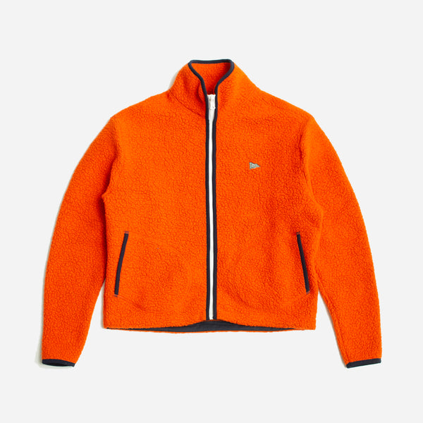 BOUCLE WOOL FLEECE JACKET - ORANGE