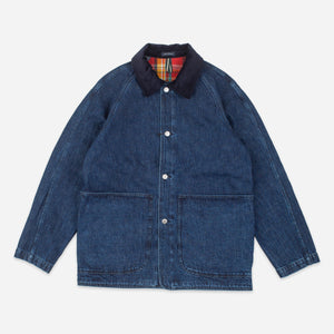 Drakes - DENIM FIELD JACKET - INDIGO WASH -  - Main Front View