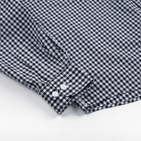 EASE GINGHAM CHECK SHIRT - BLACK
