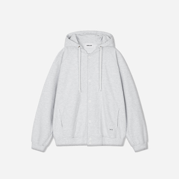 RAGLAN SWEAT HOODIE JACKET - MELANGE GREY