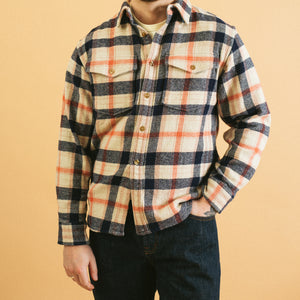 Pendleton - BIG POCKET FLANNEL SHIRT - SILVER LINING/ORANGE-BLUE -  - Alternative View 1