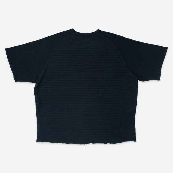 DYED STRIPE RAGLAN T-SHIRT - DARK NAVY