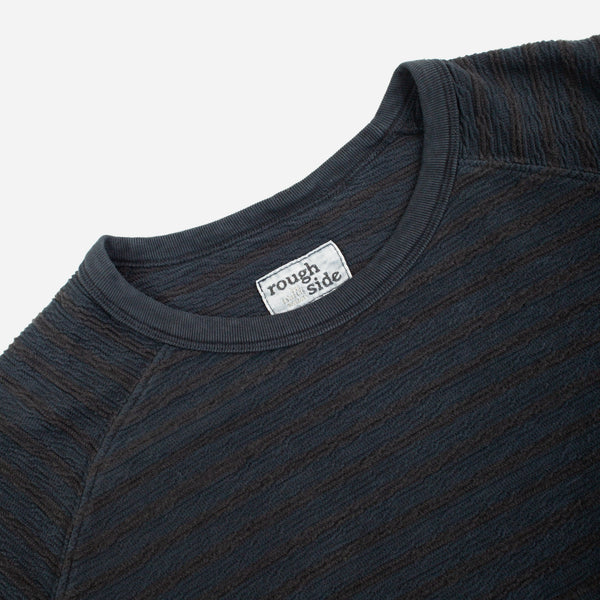 DYED STRIPE RAGLAN T-SHIRT - DARK NAVY