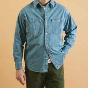 Pendleton - WESTERN DENIM WORK SHIRT - STONE WASH BLUE -  - Alternative View 1