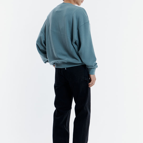 REVERSE PANEL SWEATSHIRT - AQUA SMOKE