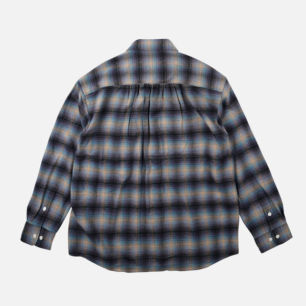 FLANNEL CHECK WORK SHIRT - MIDNIGHT BLUE