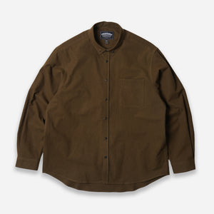 Frizmworks - FLANNEL FRENCH SHIRT - OLIVE -  - Main Front View