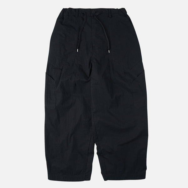 FOLD FATIGUE WIDE PANTS - BLACK