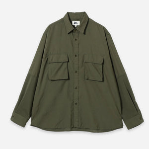 Pilgrim Surf + Supply - GUNN DOT AIR OVERSHIRT - OLIVE -  - Main Front View
