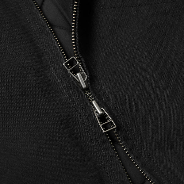 HEAVY CANVAS DESTROYED WORK JACKET - BLACK