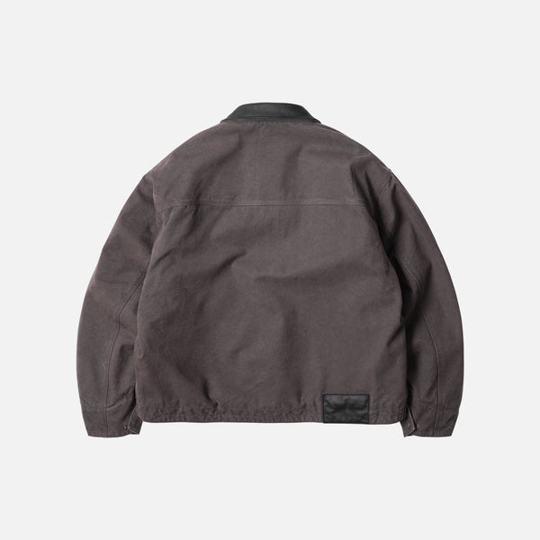 HEAVY CANVAS DESTROYED WORK JACKET - MUD